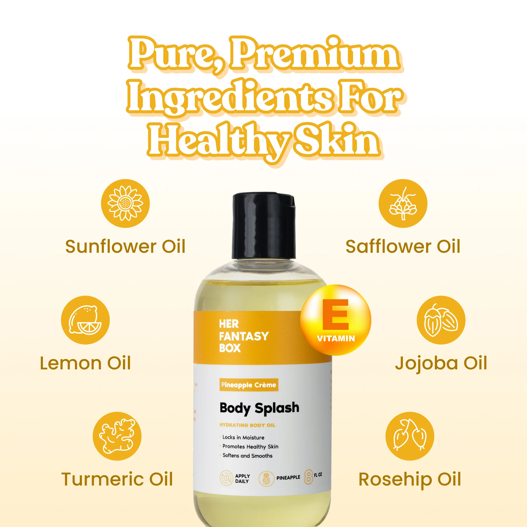 Body Splash - Skin Smoothing Body Oil  (Pineapple Creme) - Image 5