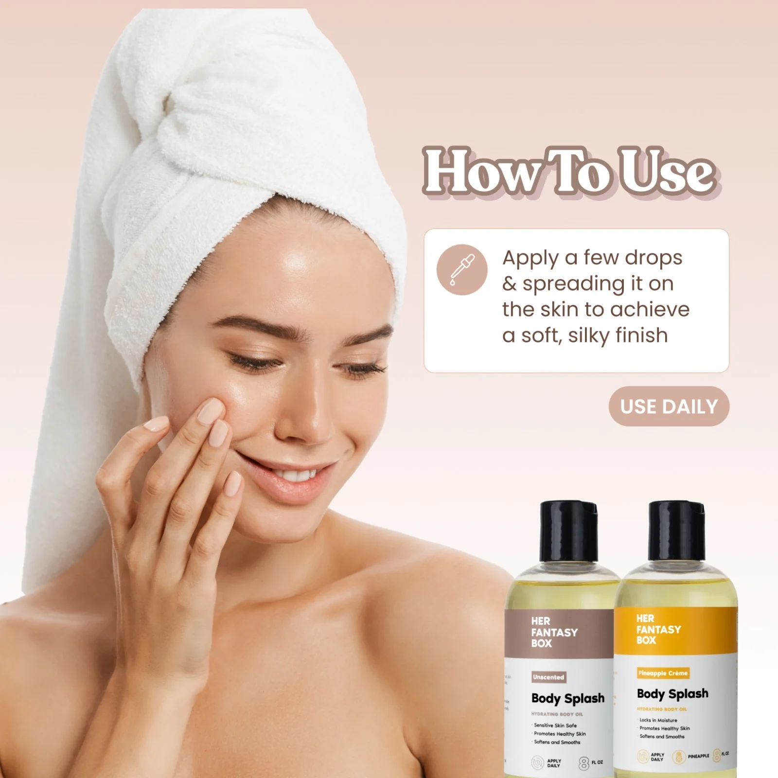 Body Splash - Skin Smoothing Body Oil (Unscented) - Image 4