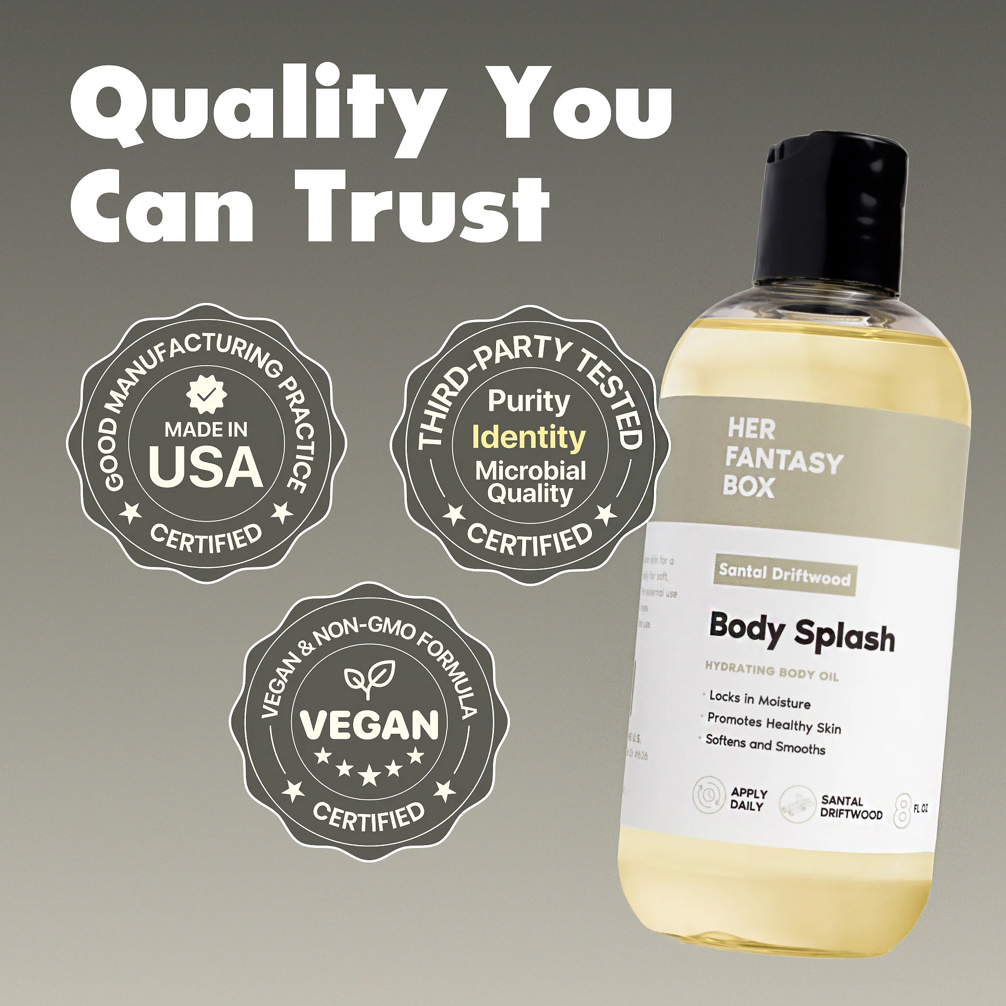 Body Splash - Skin Smoothing Body Oil (Santal Driftwood) LUXURY SCENT - Image 5